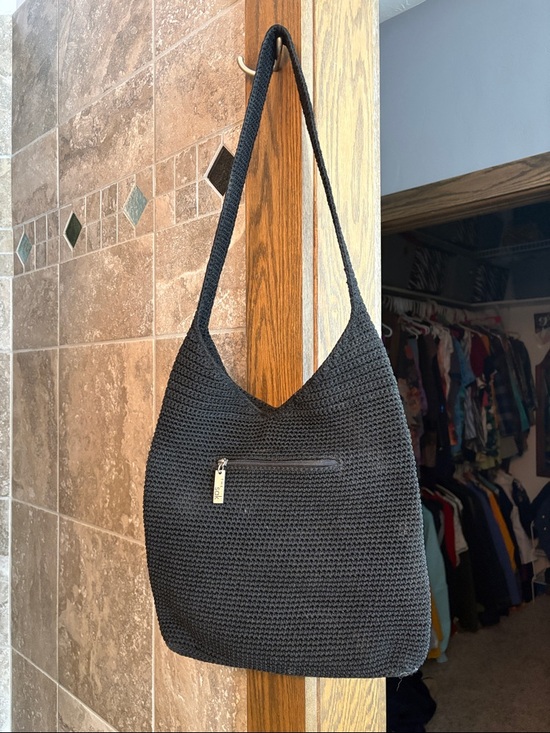 Handbags - The SAK Black Crochet Shoulder Bag - Classic Women's Tote